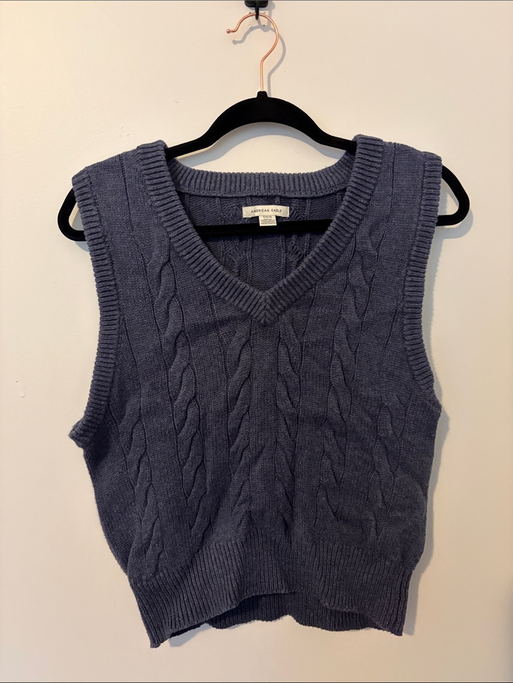 American Eagle Outfitters Cable Knit V-Neck Sweater Vest